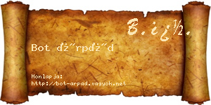 Bot Árpád névjegykártya